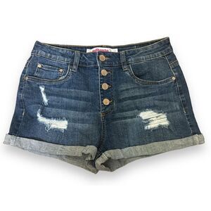 Dollhouse Size 11 High Rise Jean Shorts Distressed Destroyed Ripped Denim